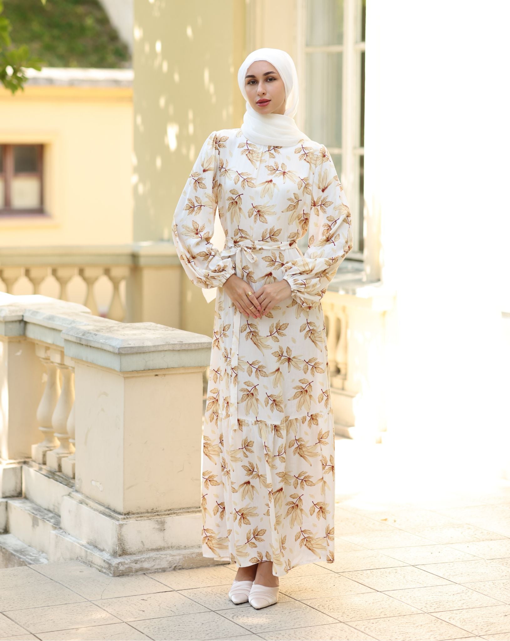 Leafy Cotton Maxi Dress