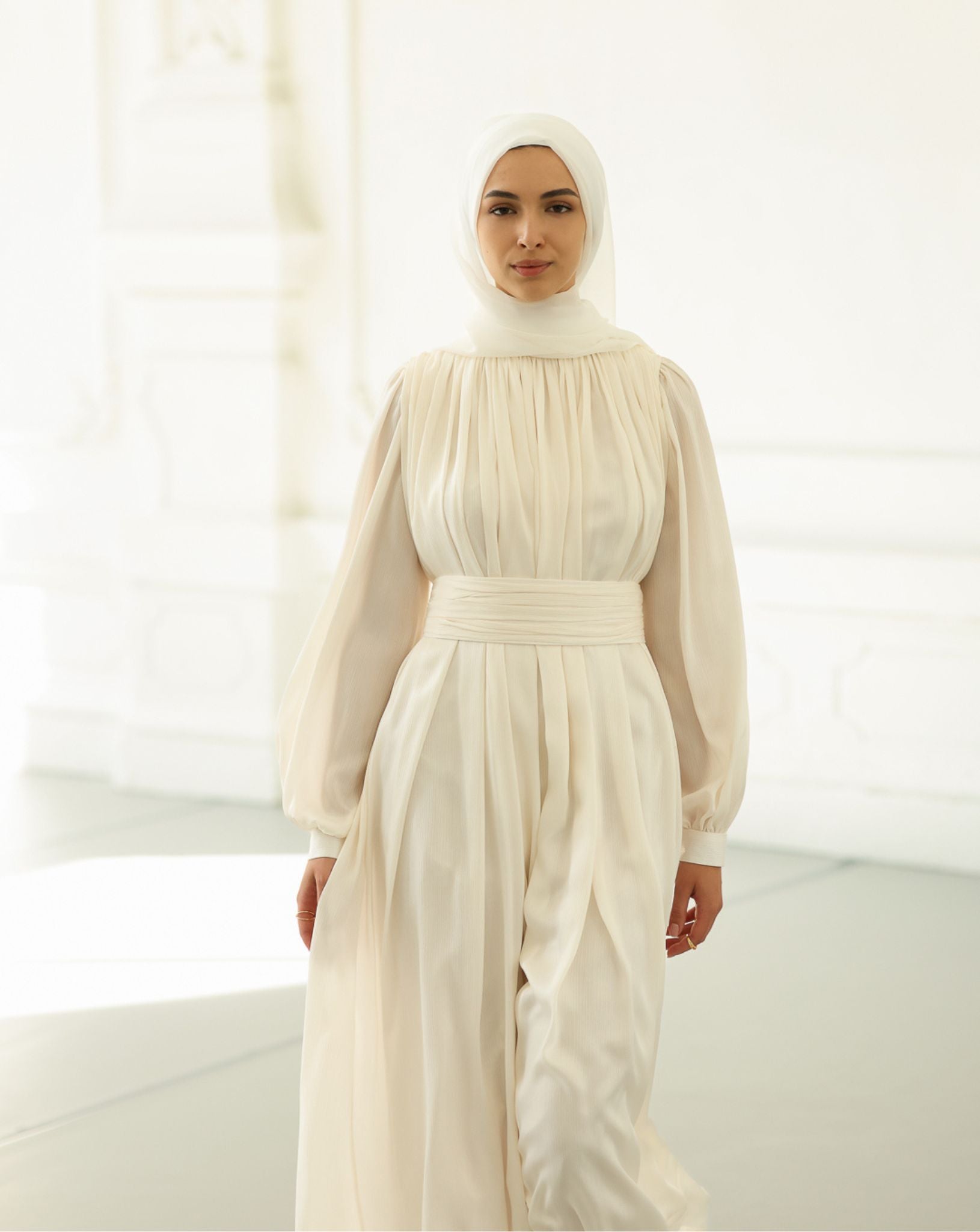 Aurora Satin Pleated Dress