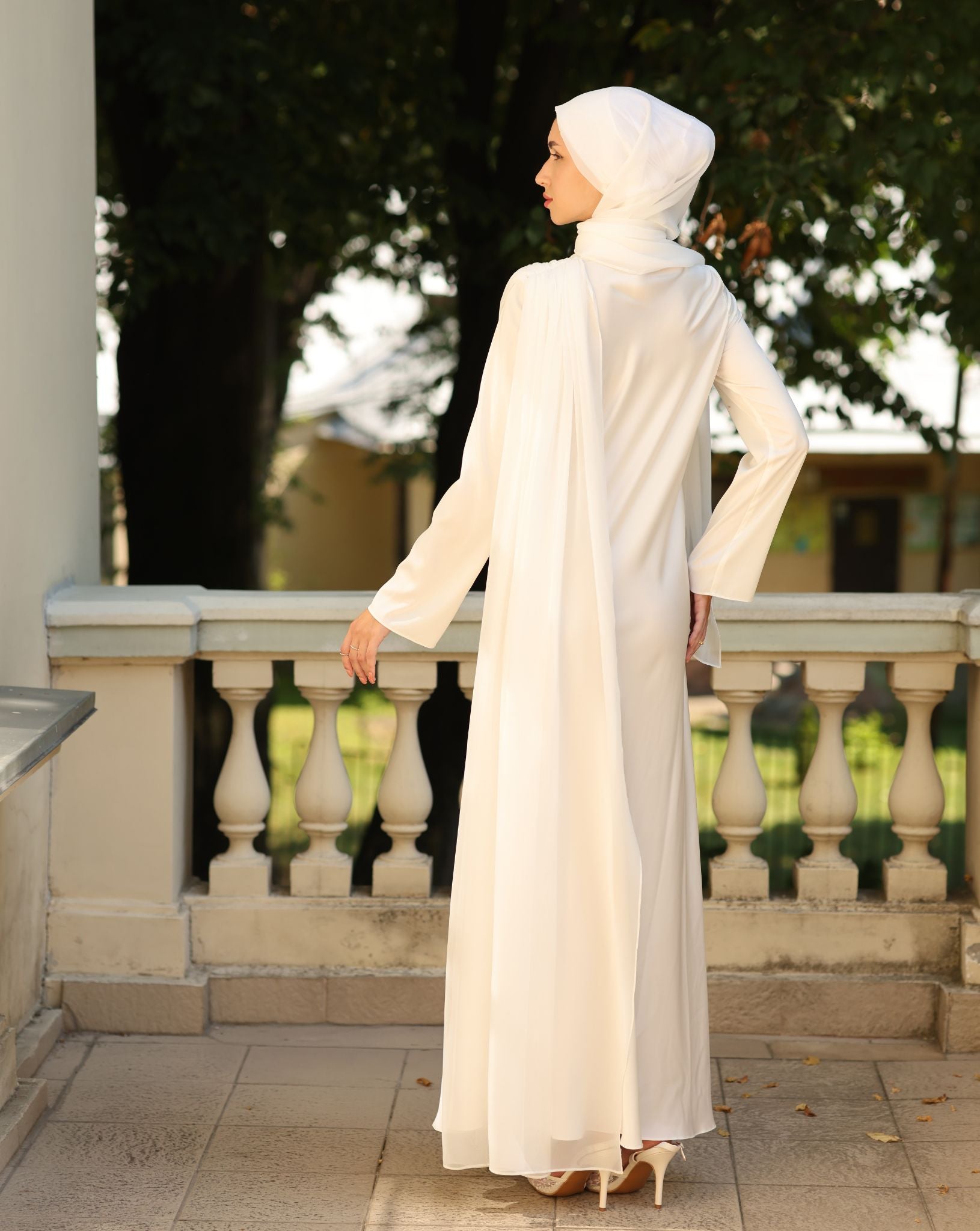 Amira Satin and Chiffon Dress