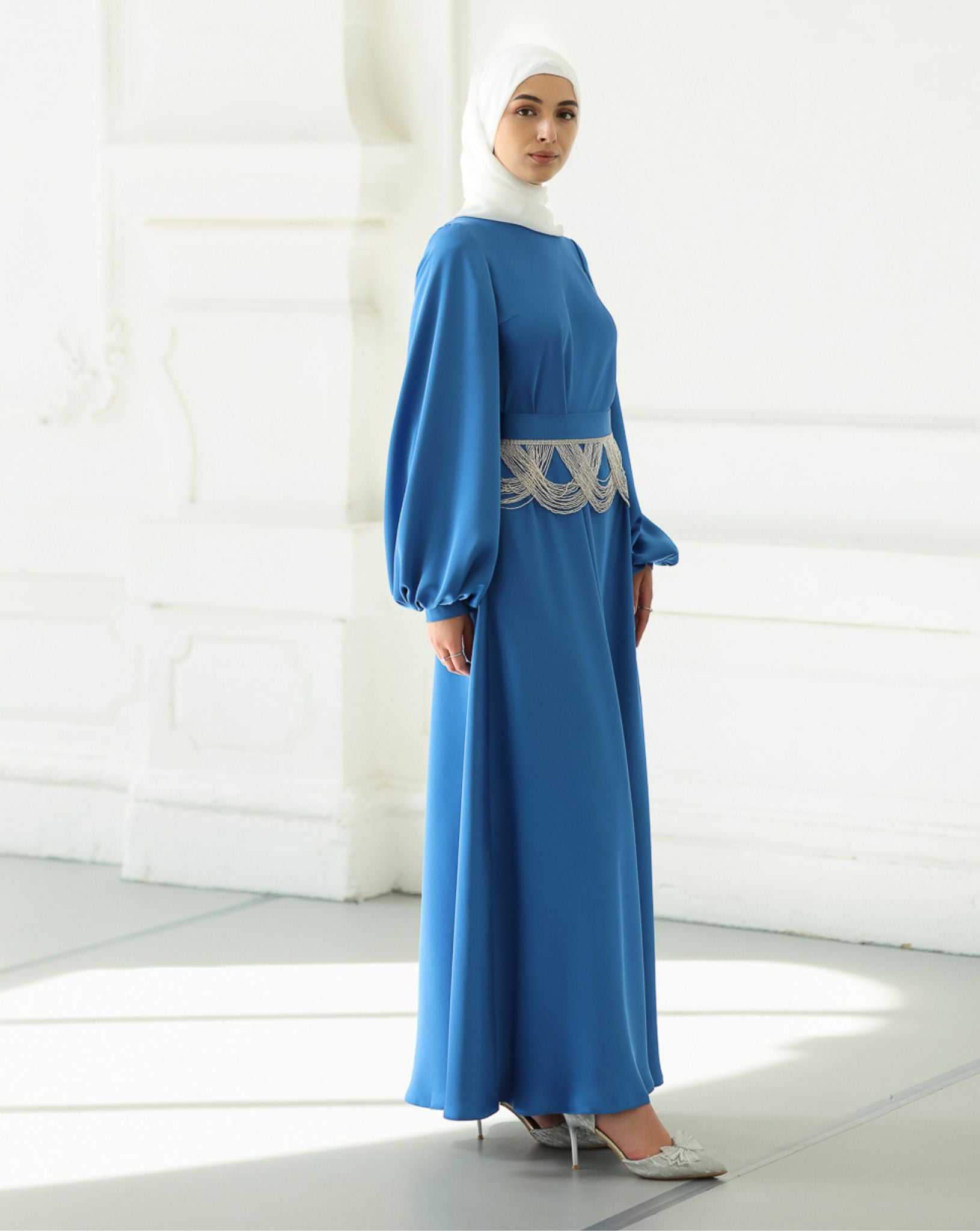 Domenica Satin Dress With Decor