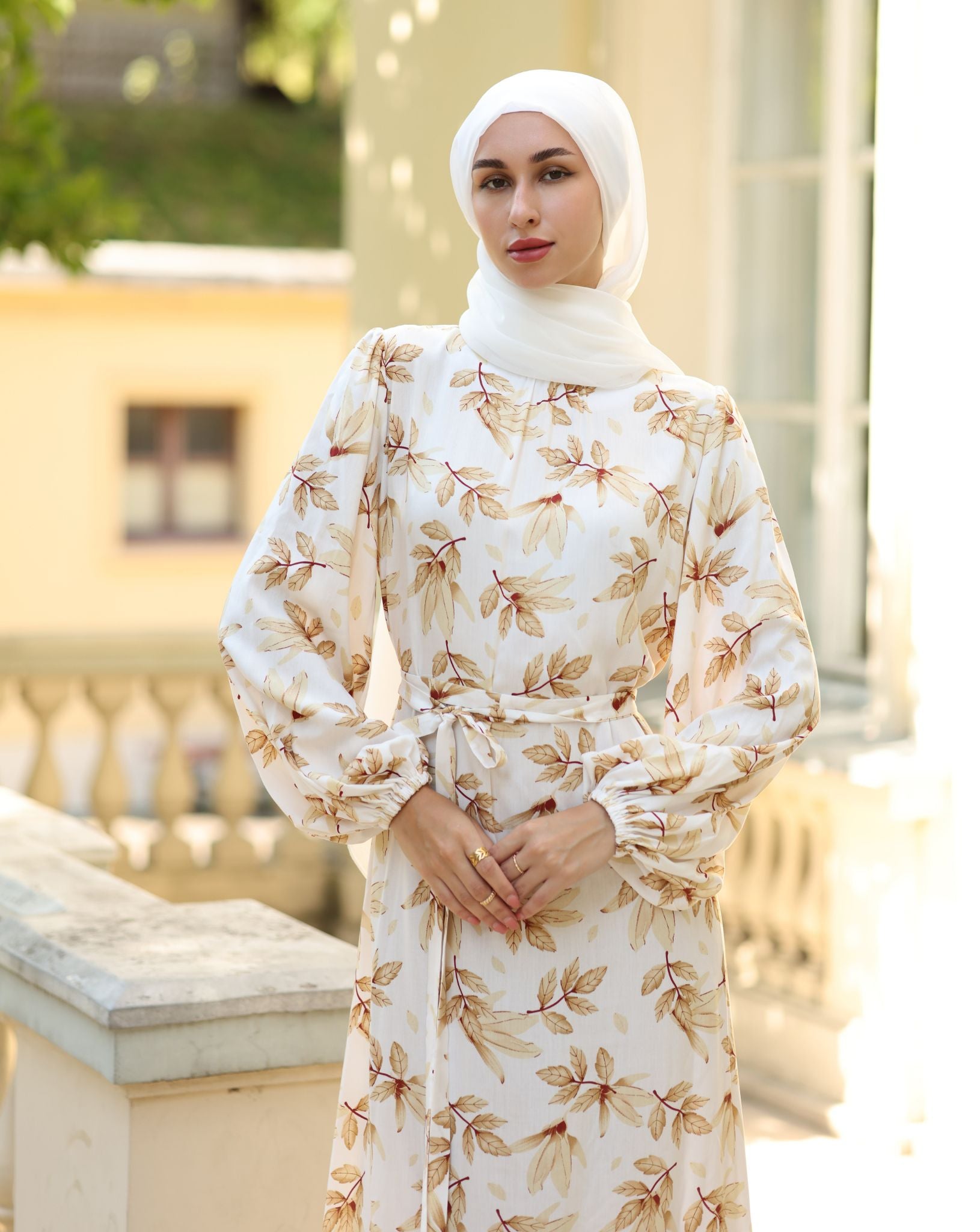 Leafy Cotton Maxi Dress