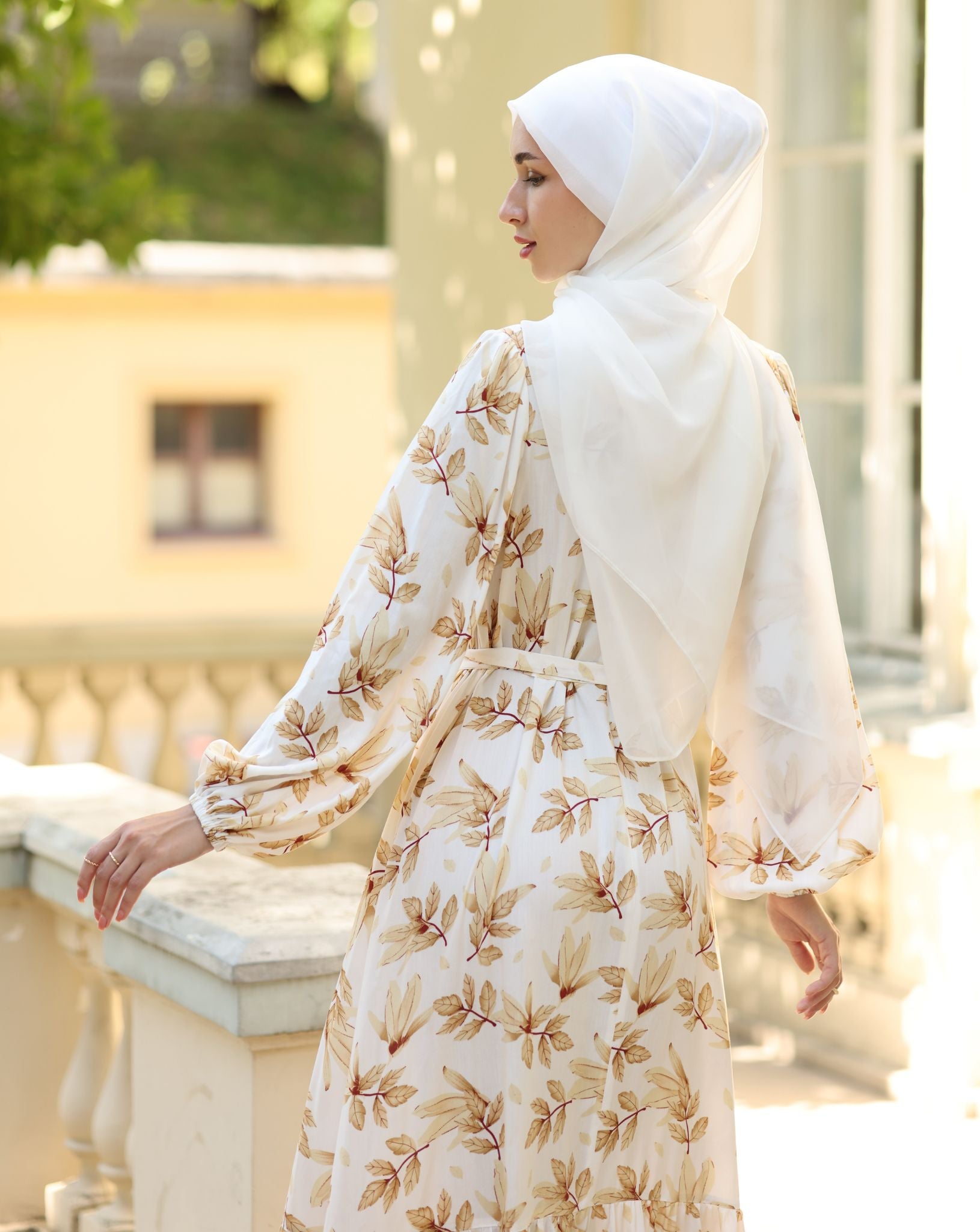 Leafy Cotton Maxi Dress