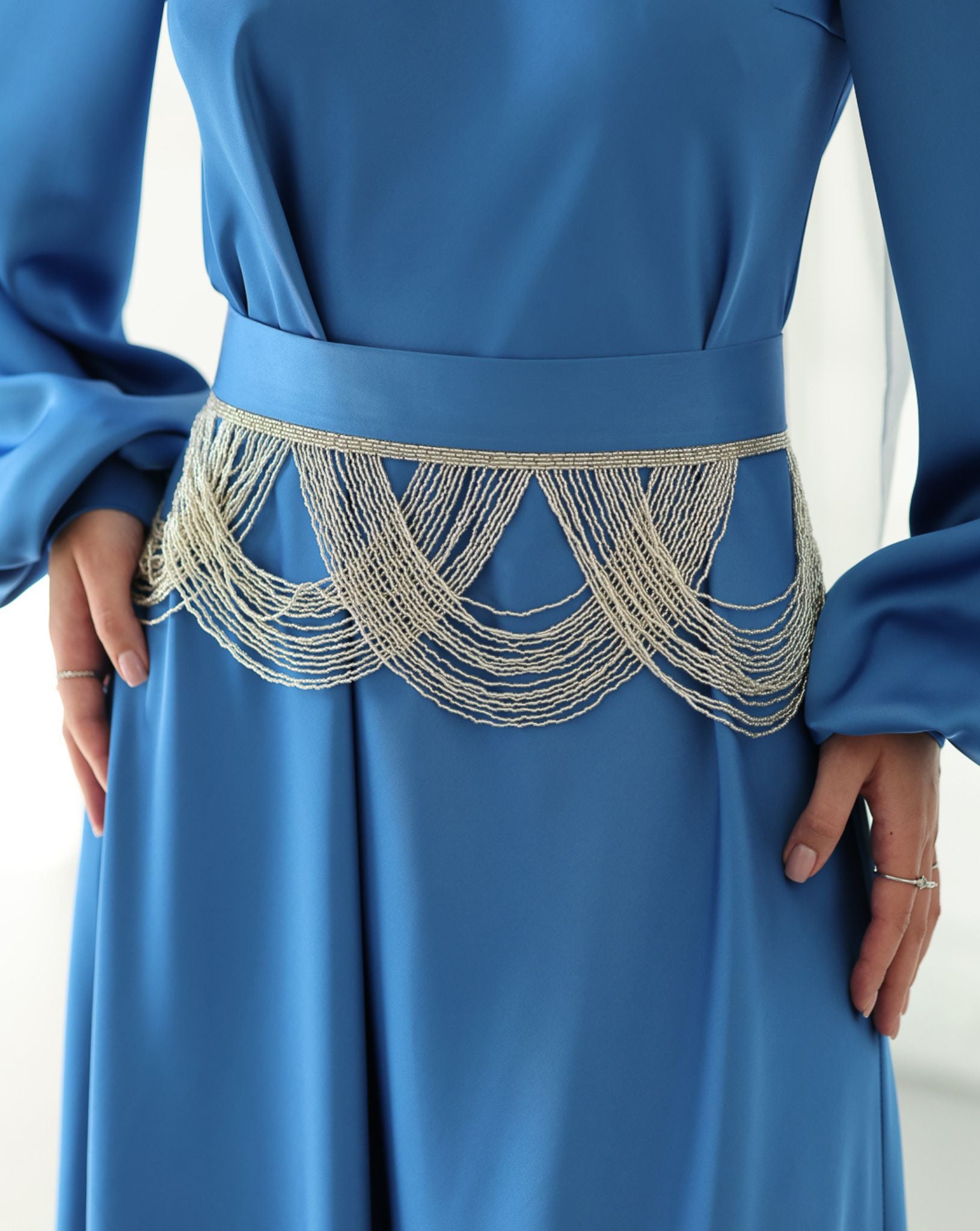 Domenica Satin Dress With Decor