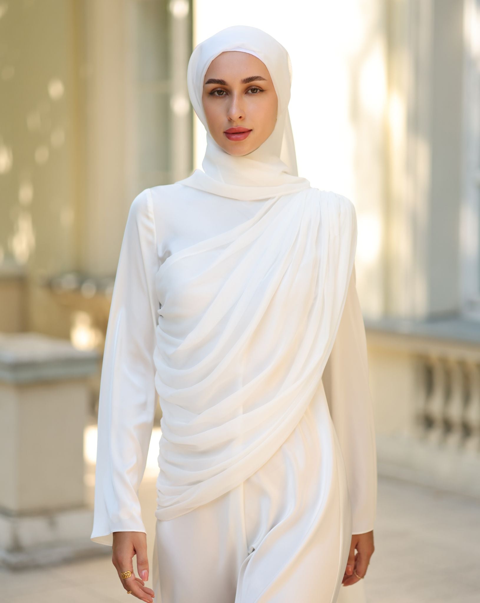 Amira Satin and Chiffon Dress