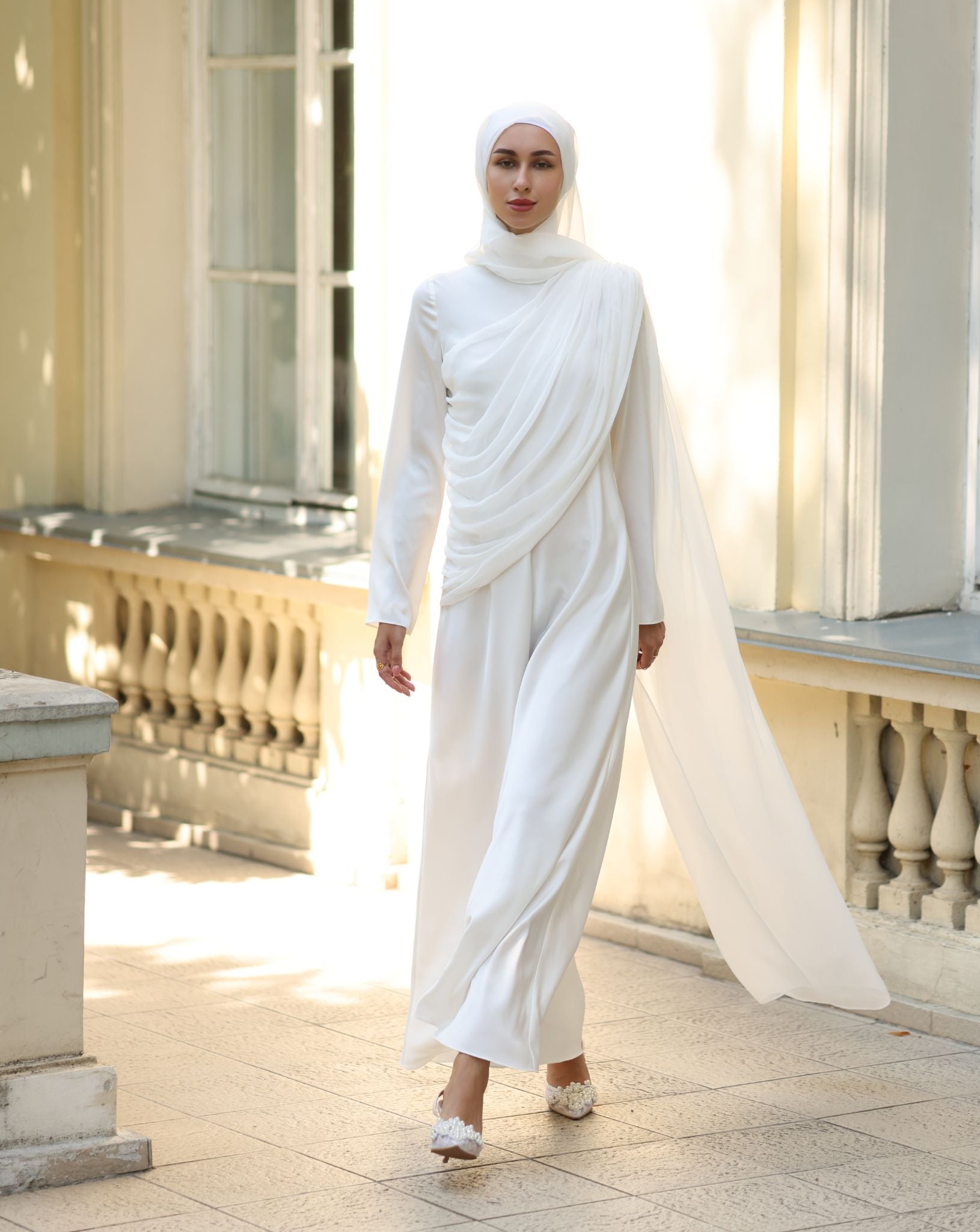 Amira Satin and Chiffon Dress