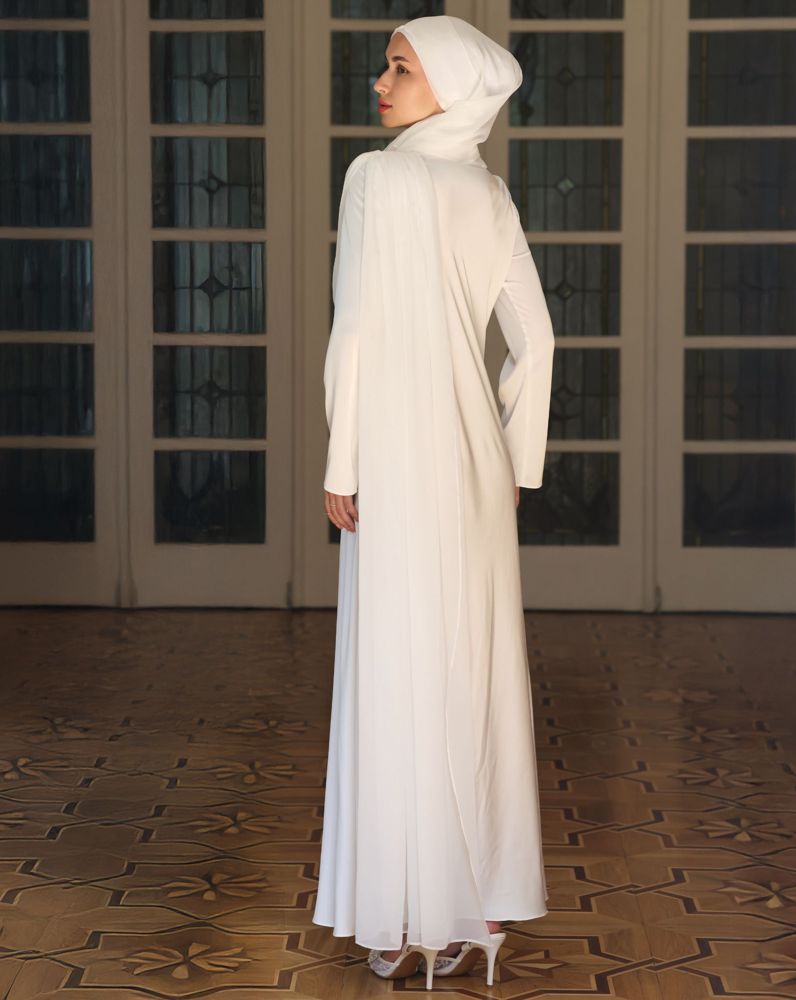 Amira Satin and Chiffon Dress
