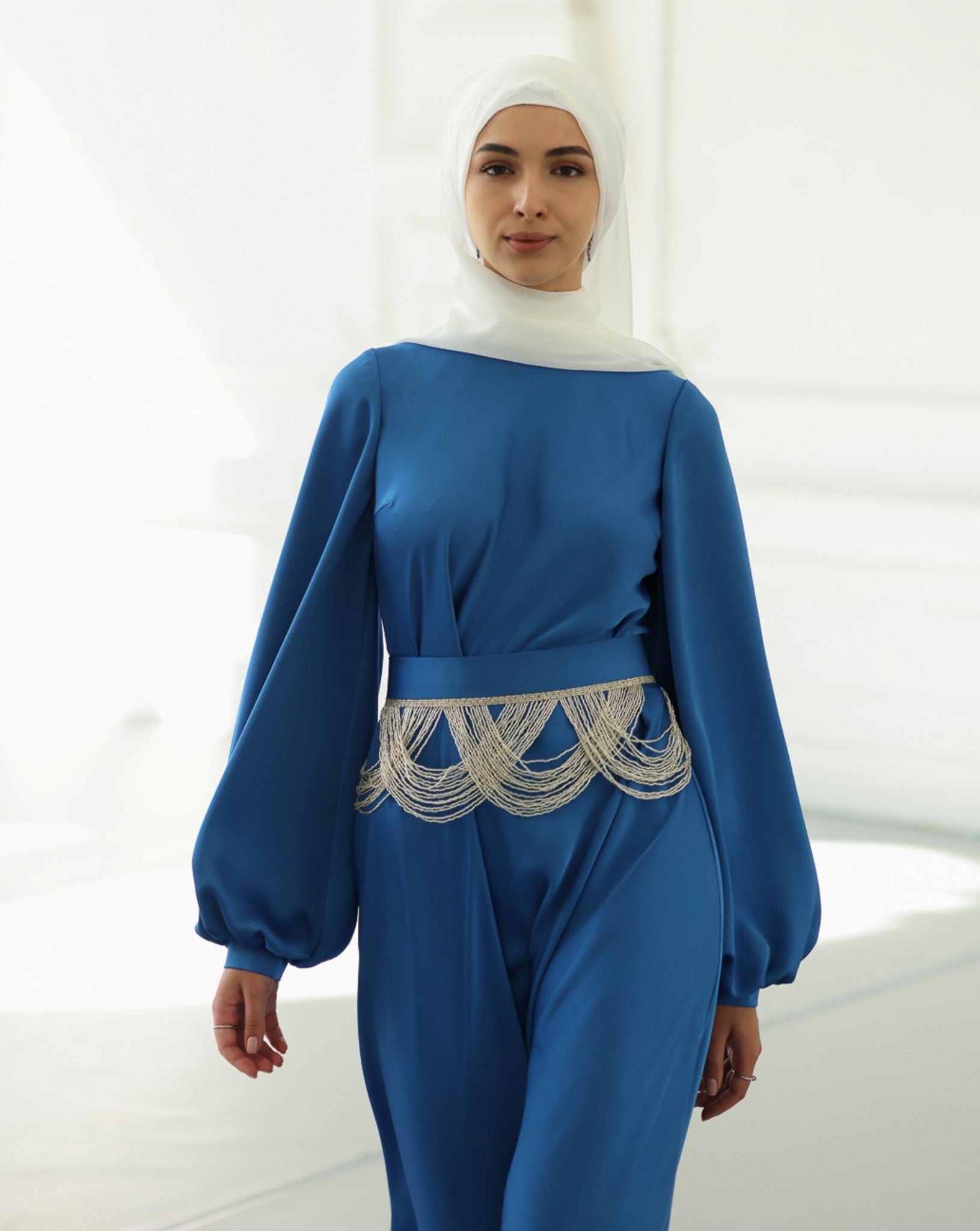 Domenica Satin Dress With Decor