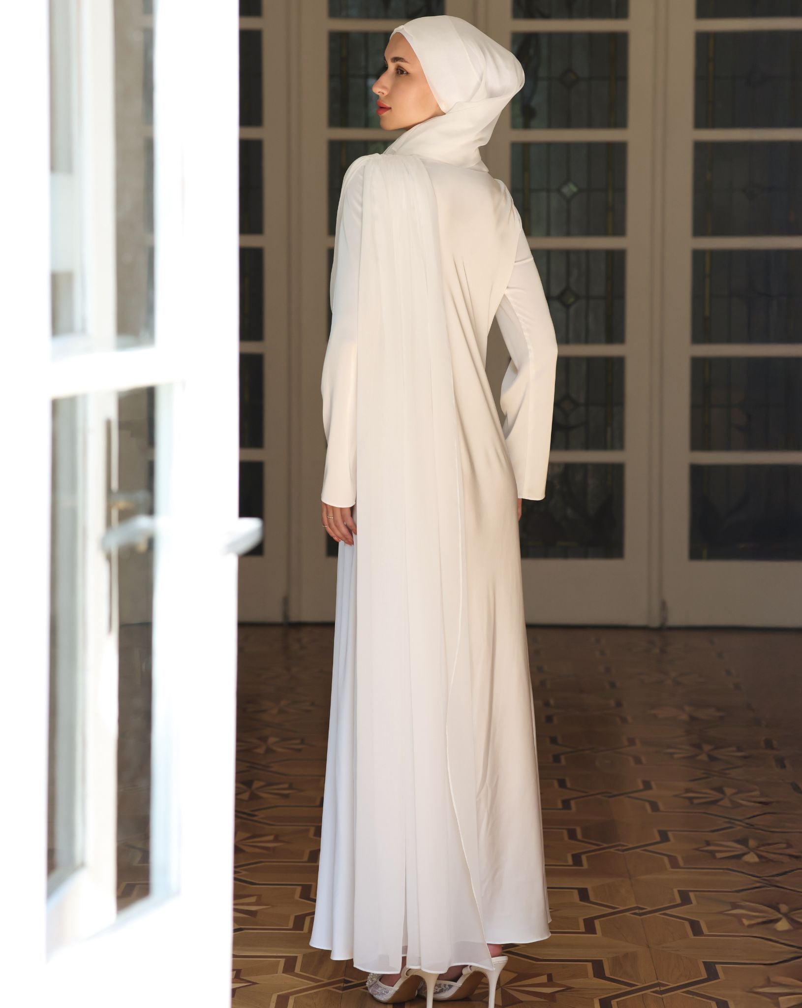 Amira Satin and Chiffon Dress