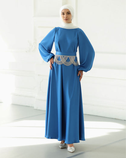 Domenica Satin Dress With Decor