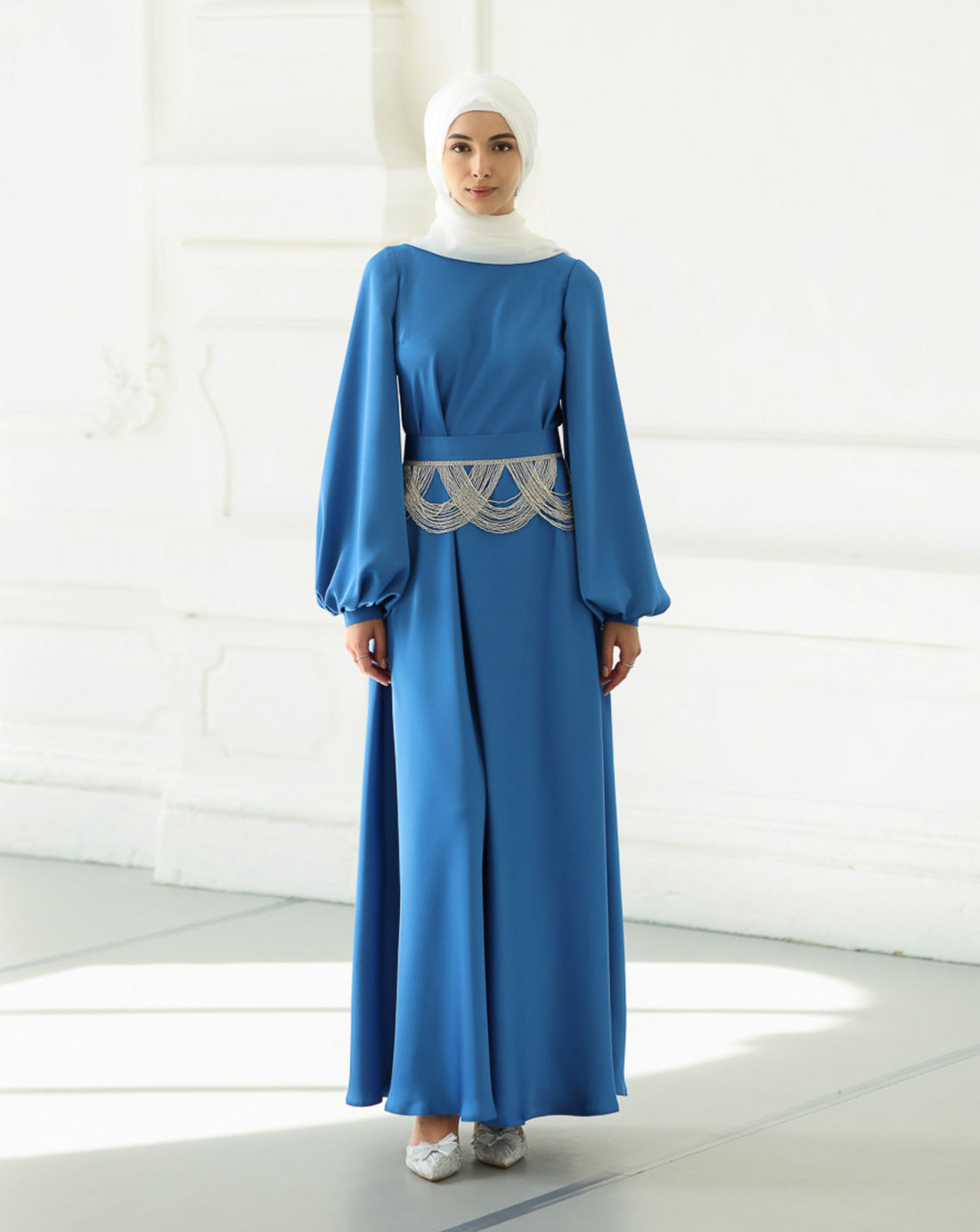 Domenica Satin Dress With Decor
