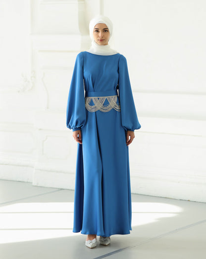 Domenica Satin Dress With Decor