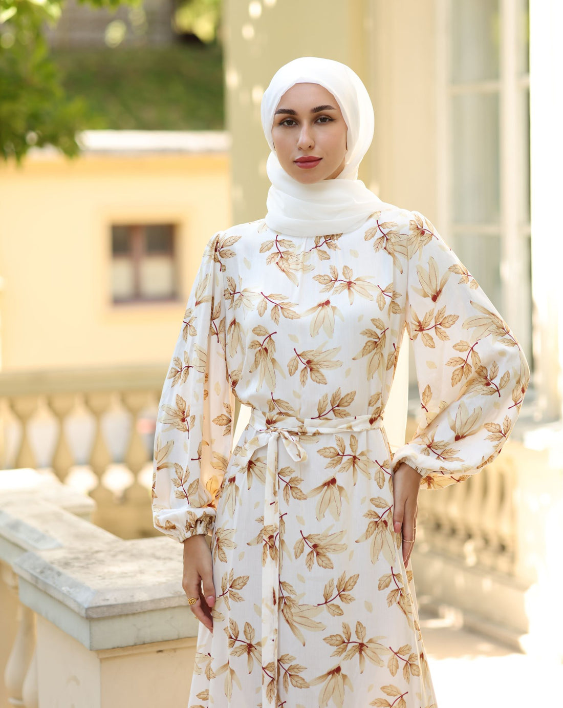 Leafy Cotton Maxi Dress