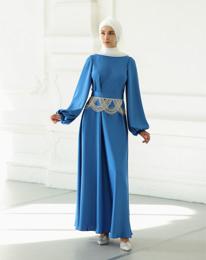 Domenica Satin Dress With Decor
