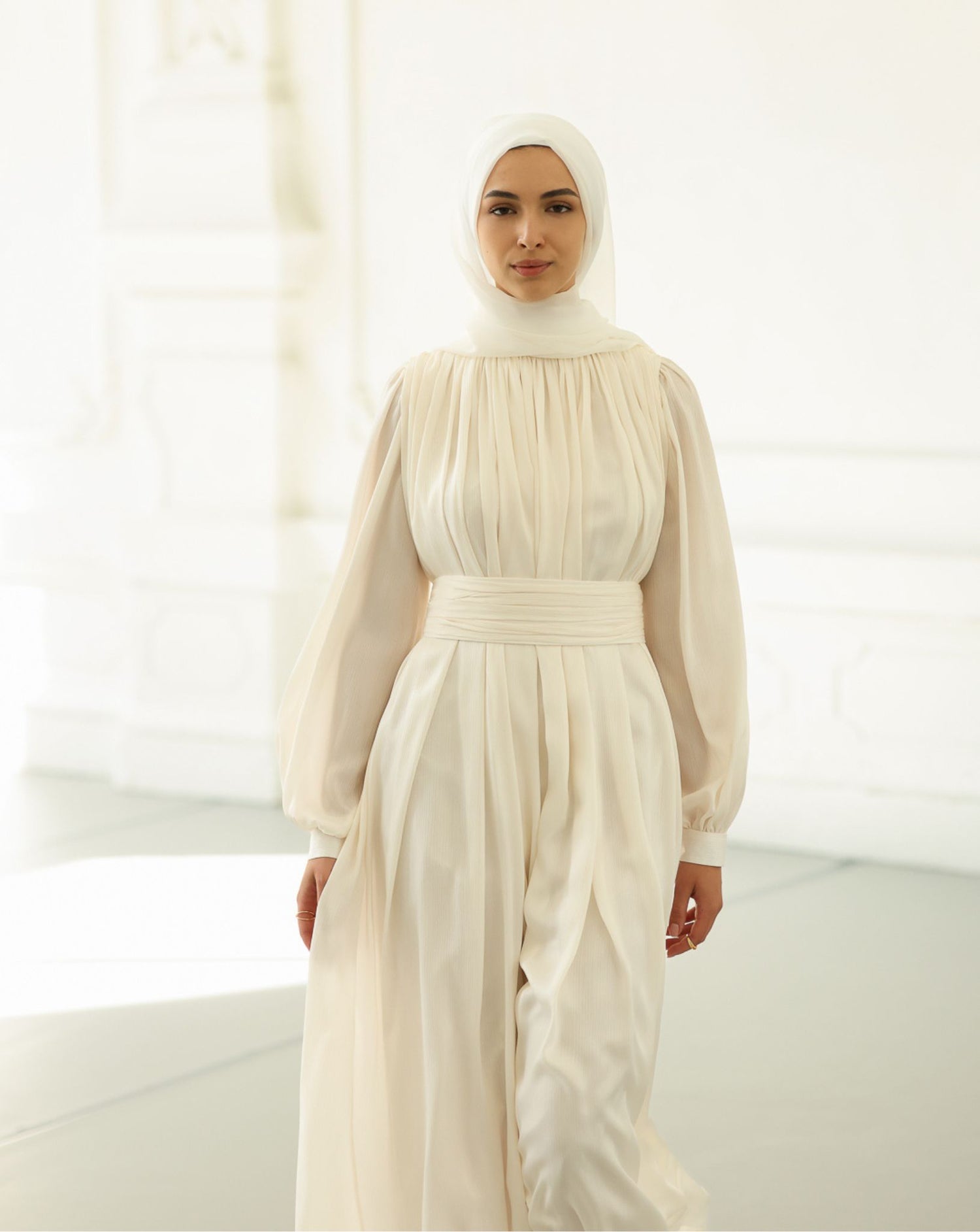 Aurora Satin Pleated Dress