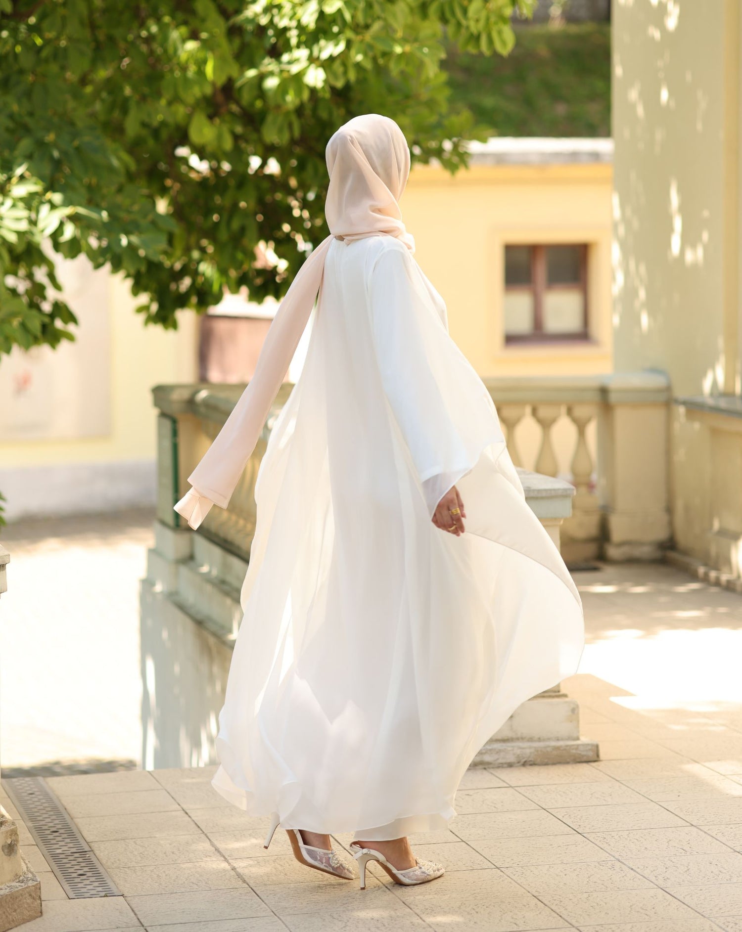 Modesta White Chiffon Dress