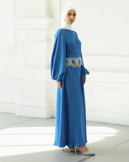 Domenica Satin Dress With Decor