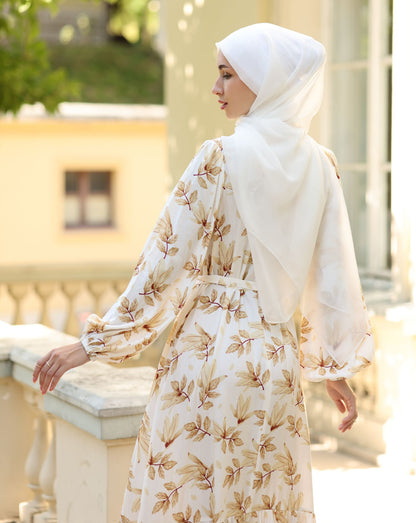 Leafy Cotton Maxi Dress