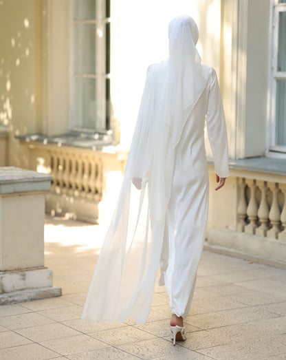 Amira Satin and Chiffon Dress