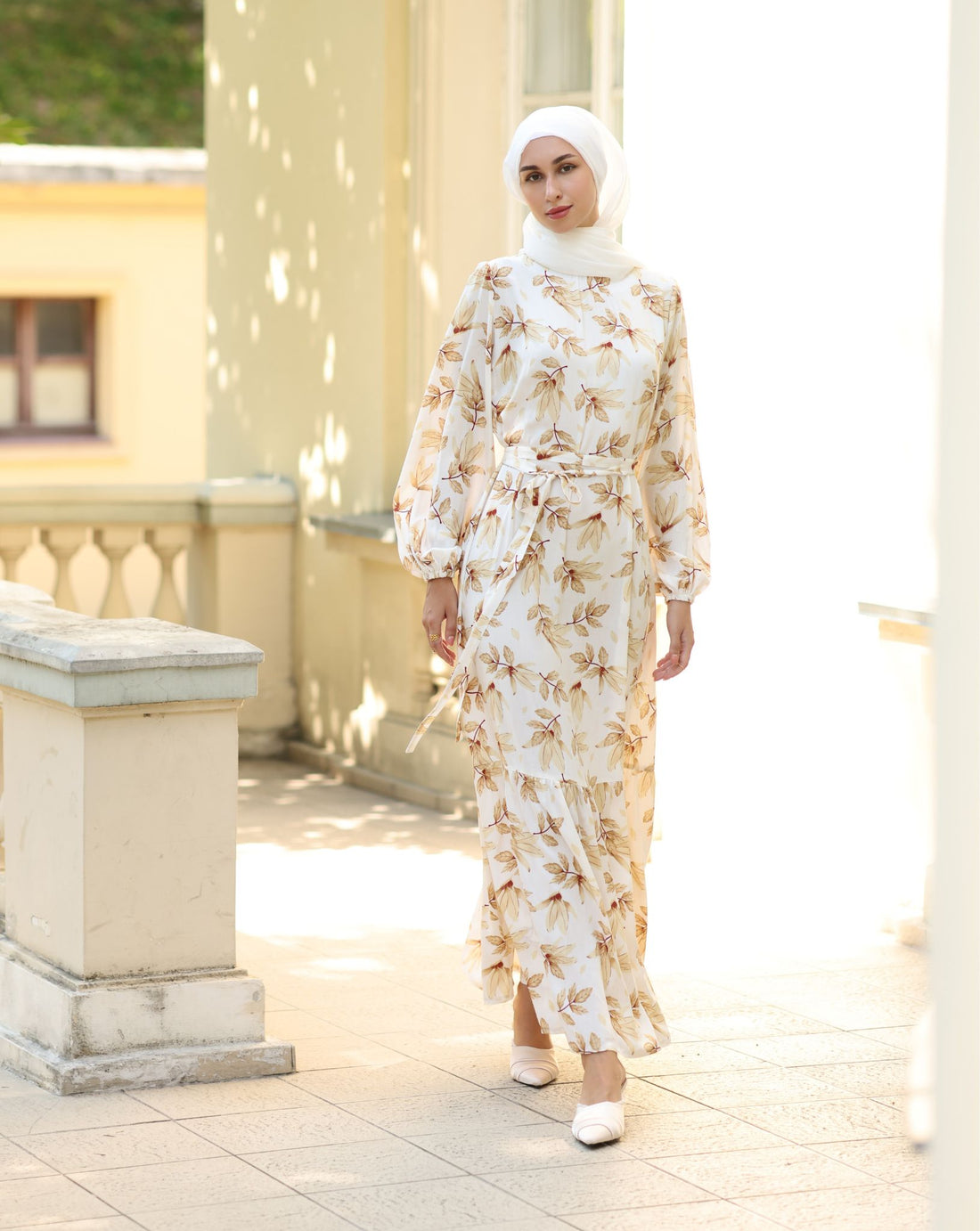 Leafy Cotton Maxi Dress