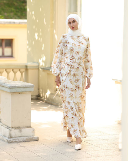 Leafy Cotton Maxi Dress