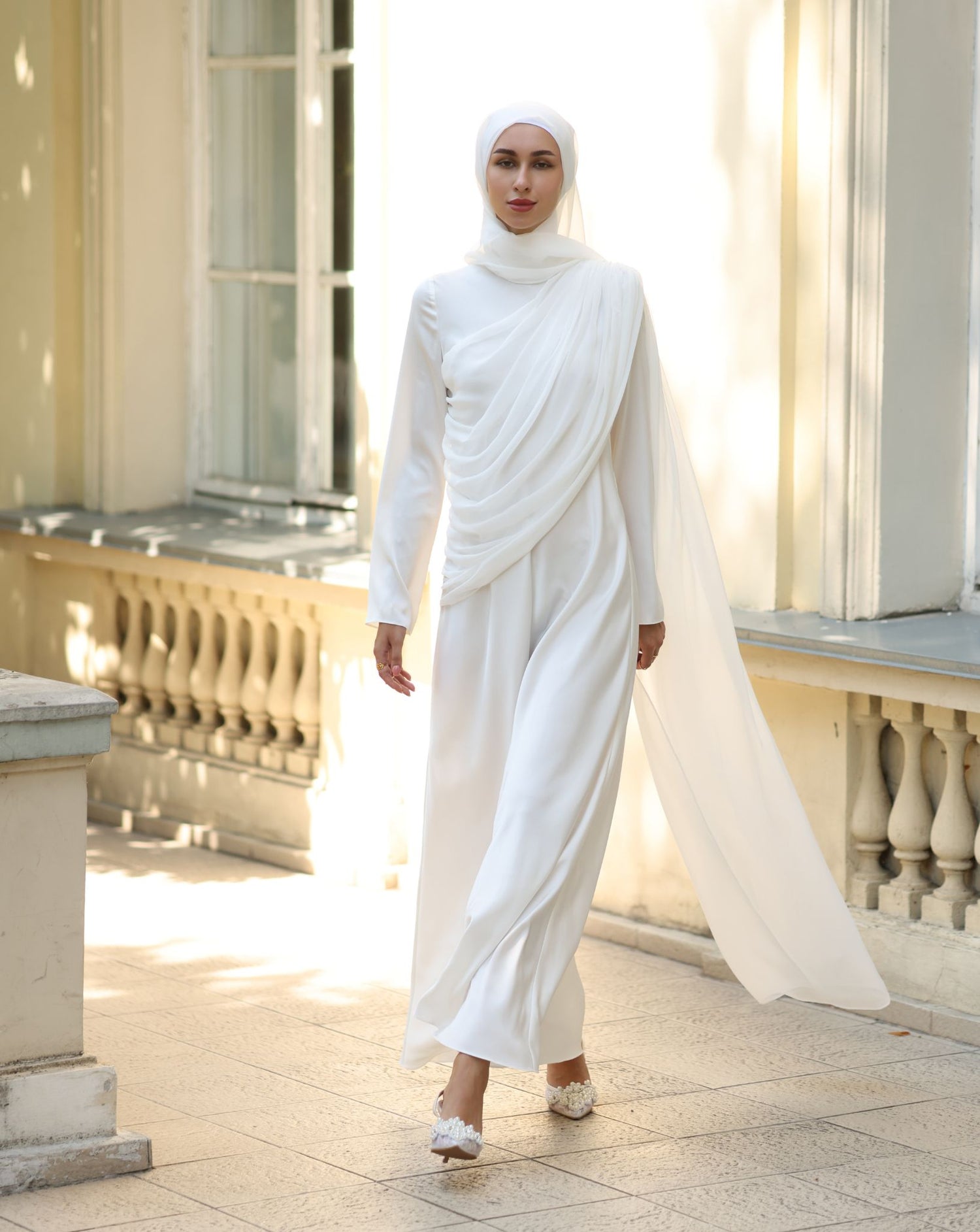 Amira Satin and Chiffon Dress