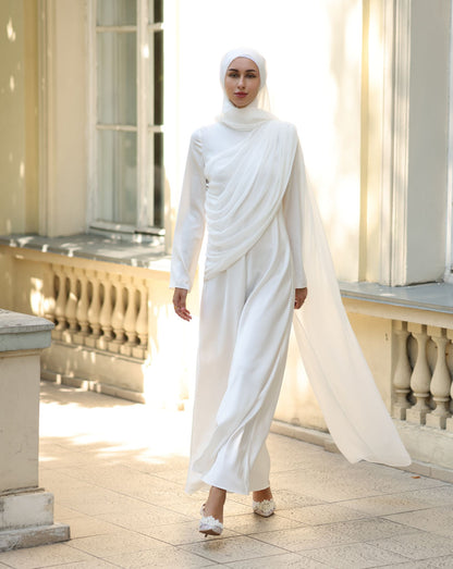 Amira Satin and Chiffon Dress