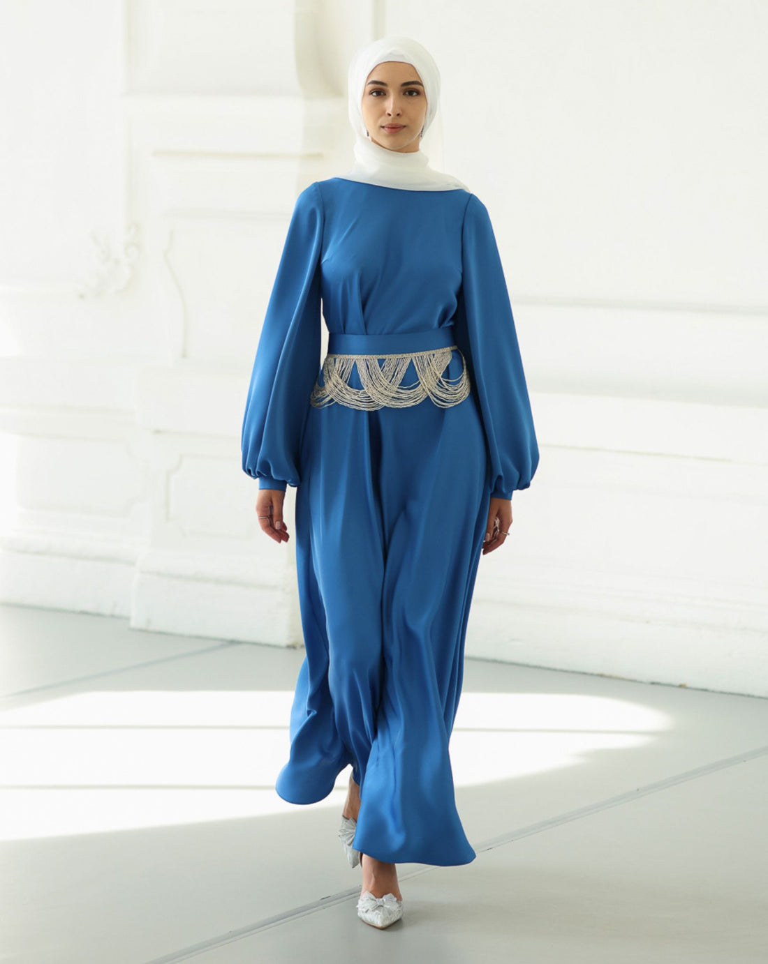 Domenica Satin Dress With Decor