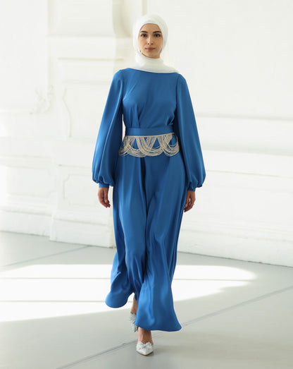 Domenica Satin Dress With Decor