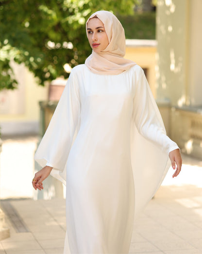 Modesta White Chiffon Dress