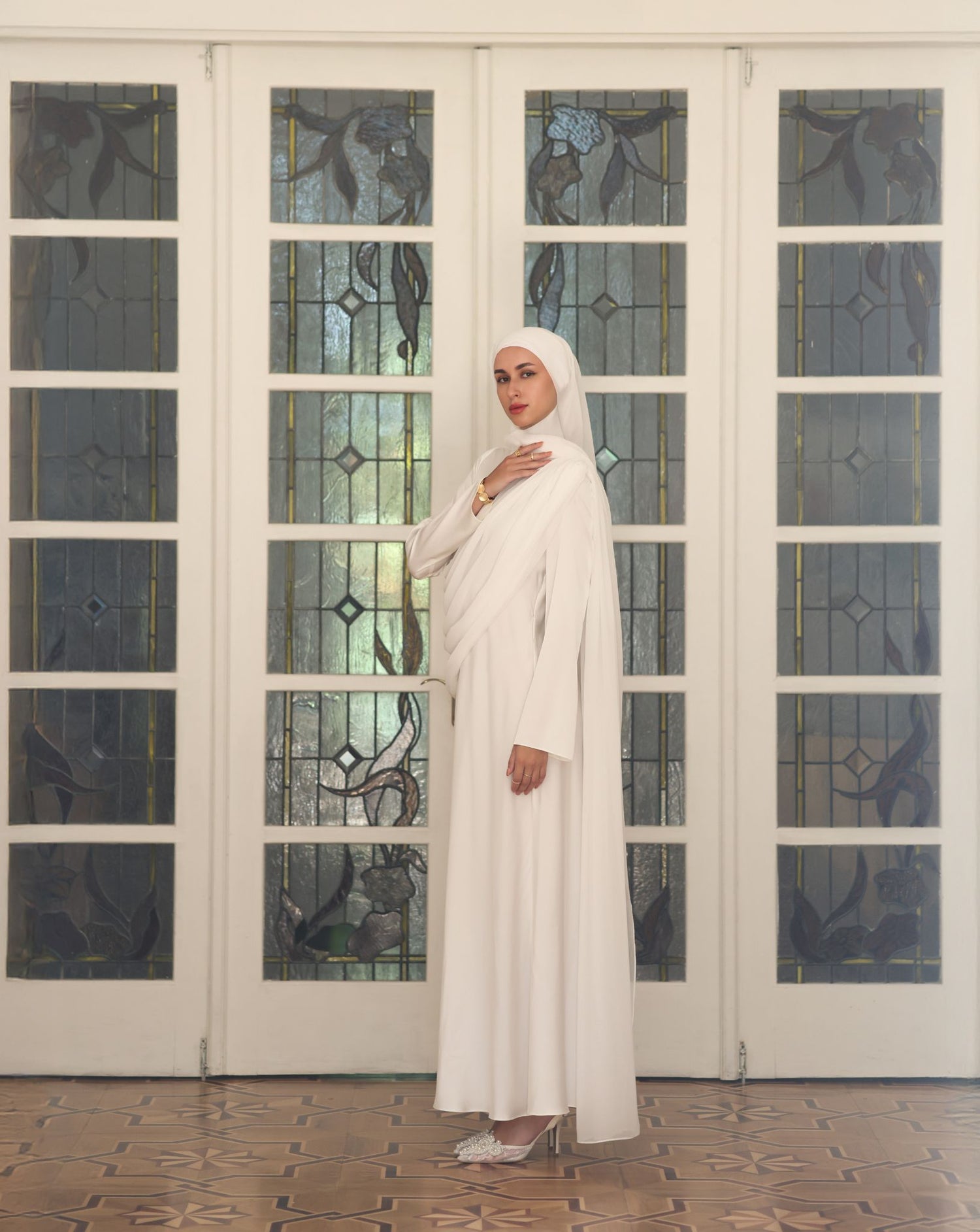 Amira Satin and Chiffon Dress